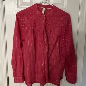 Anthropology dark blush long sleeve shirt